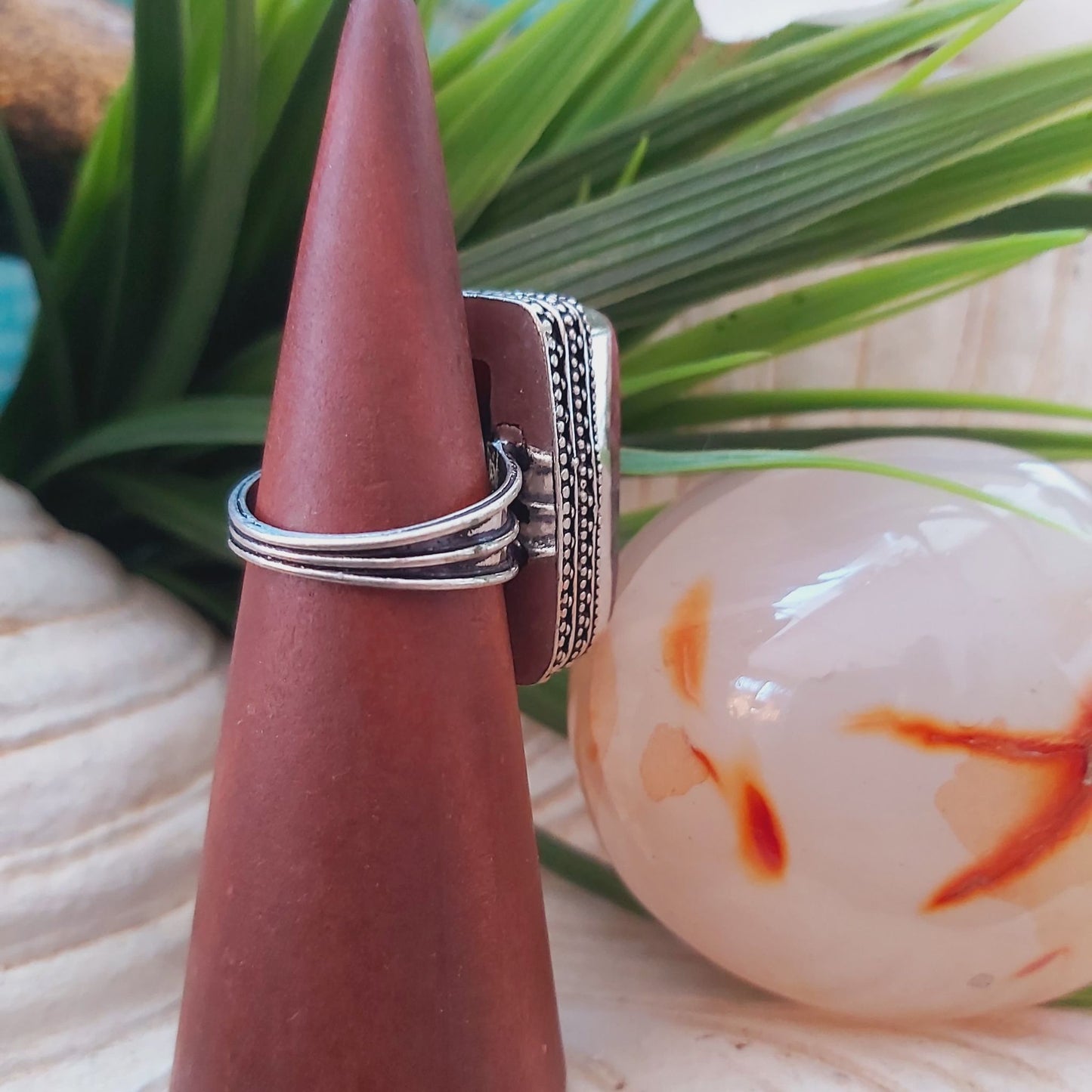 Rhodonite Self-Worth Ring US 8.5 (E1488)