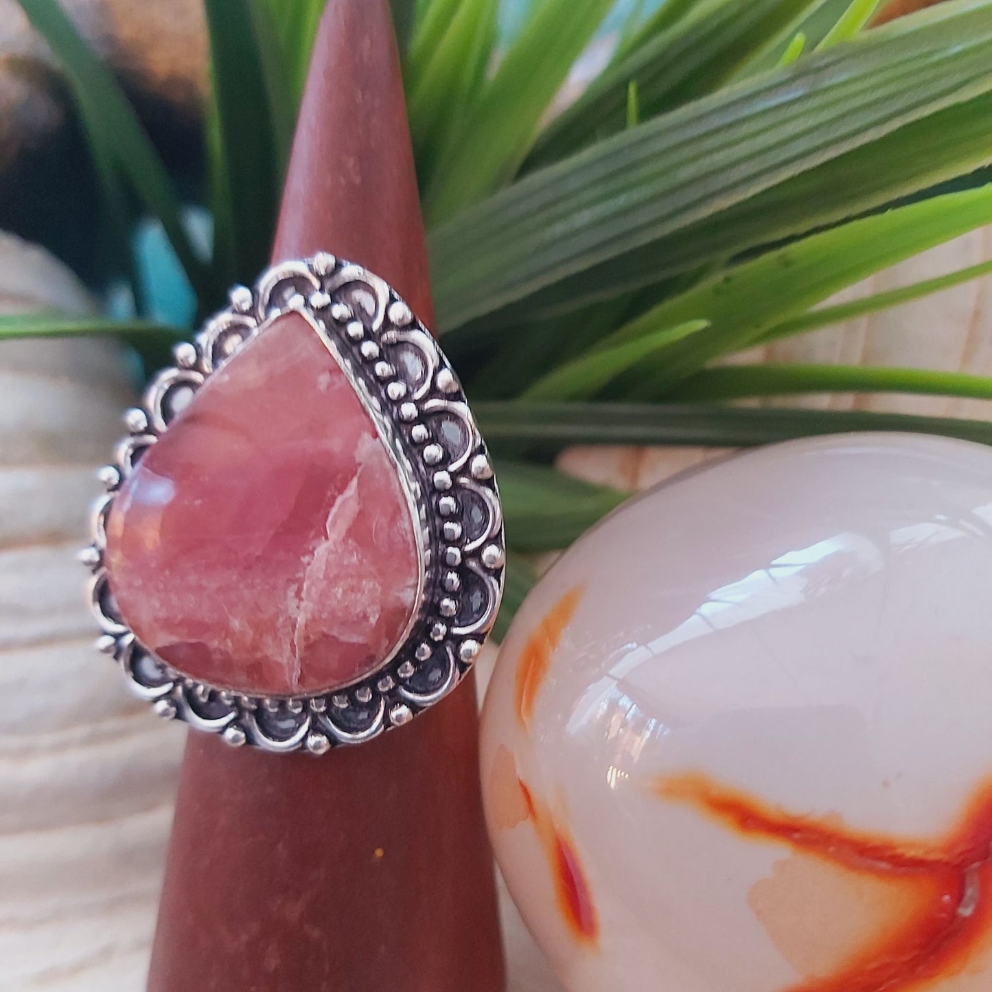 Rhodonite Self-Worth Ring US 9 (E1489)