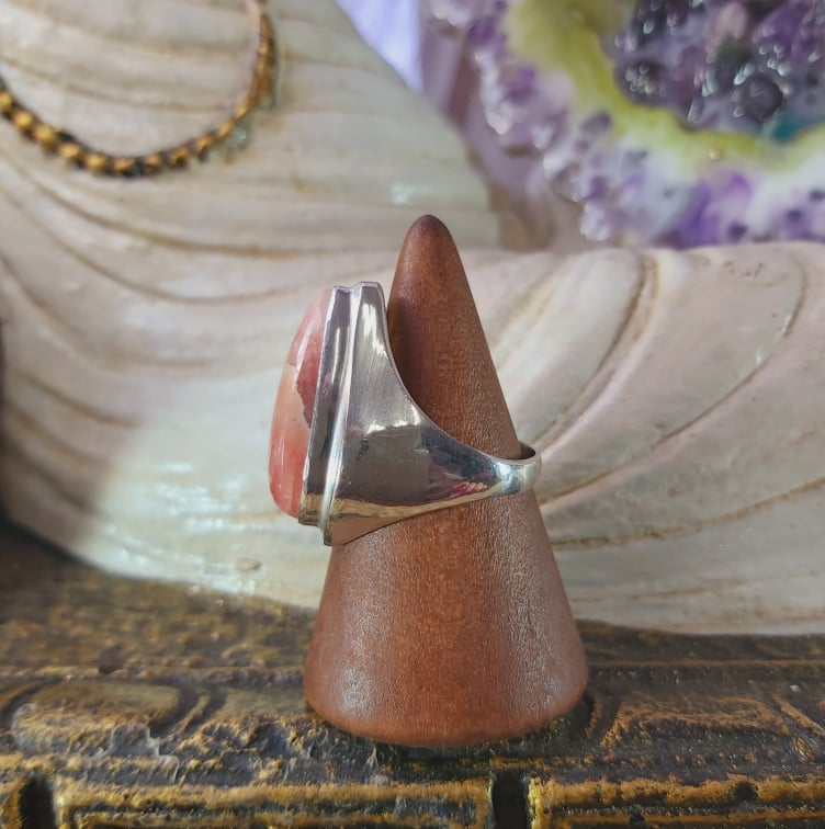 Rhodochrosite Love Gemstone Ring Size US 8 (E1534)