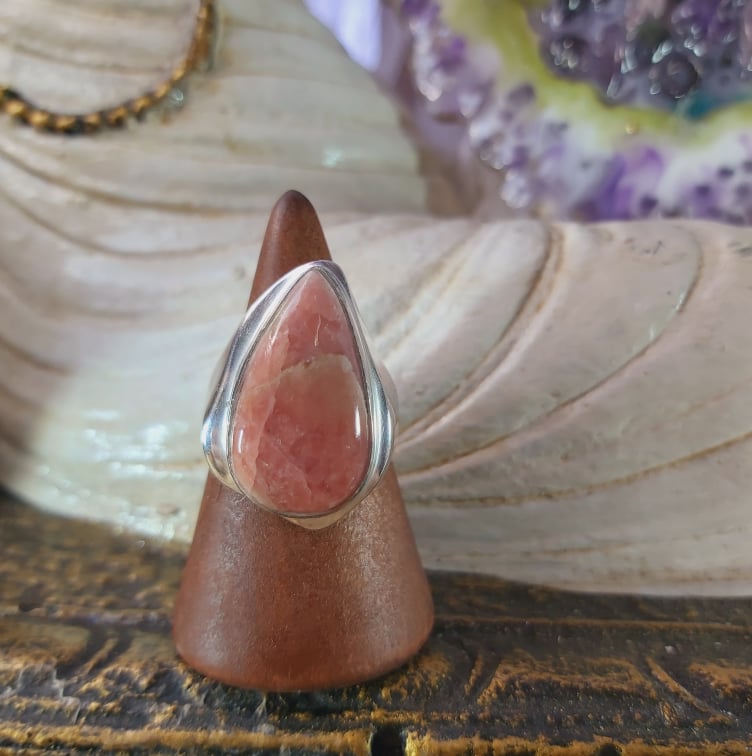 Rhodochrosite Love Gemstone Ring Size US 8 (E1534)