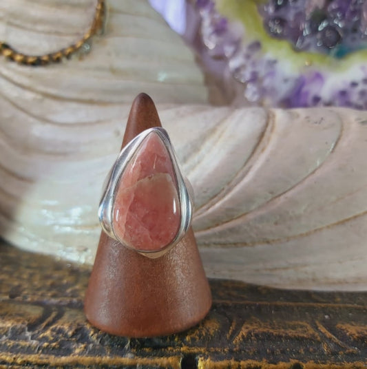 Rhodochrosite Love Gemstone Ring Size US 8 (E1534)