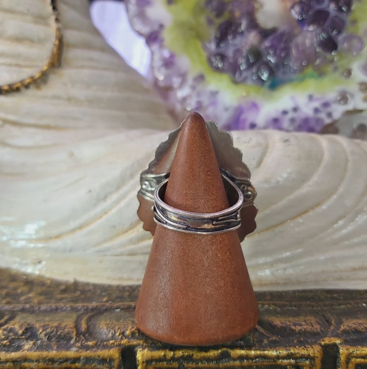 Labradorite Psychic Protection Gemstone Ring US 8 (E1554)