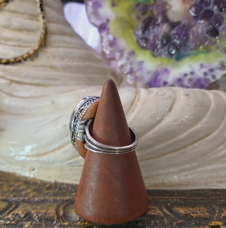 Labradorite Psychic Protection Gemstone Ring US 8 (E1558)