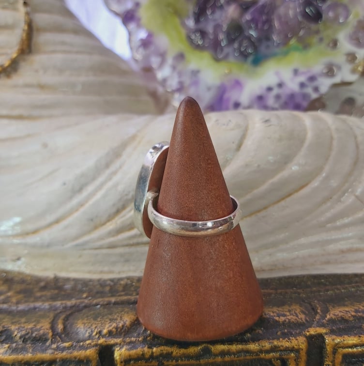 Labradorite Psychic Protection Gemstone Ring US 9 (E1568)