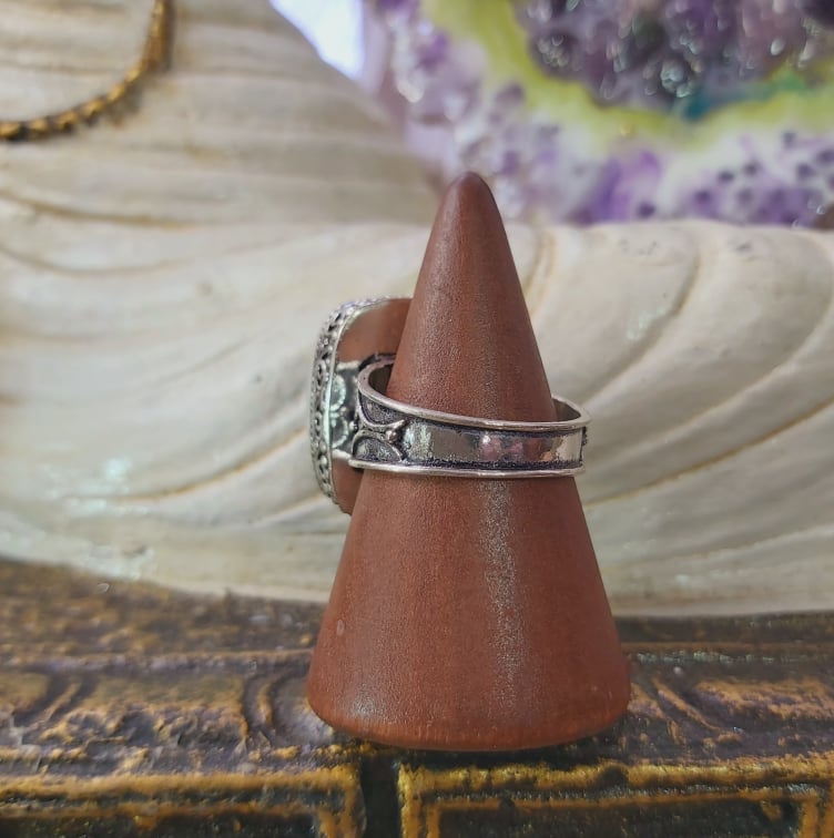 Labradorite Psychic Protection Gemstone Ring US 9 (E1569)