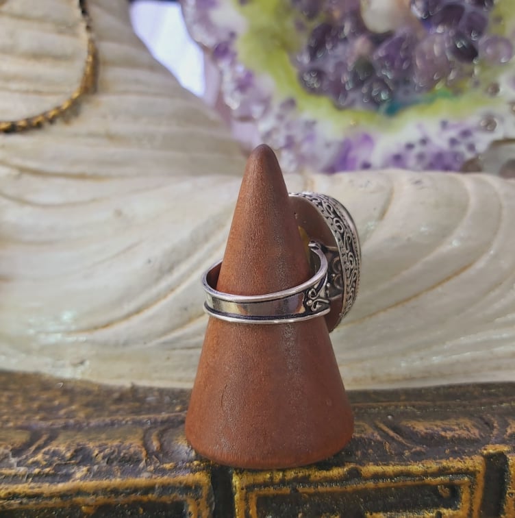 Labradorite Psychic Protection Gemstone Ring US 9.5 (E1570)