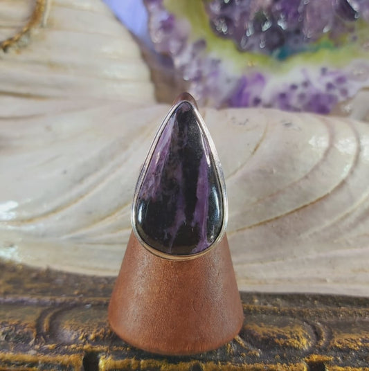 Charoite Spiritual Path Gemstone Ring Size US 6 (E1578)