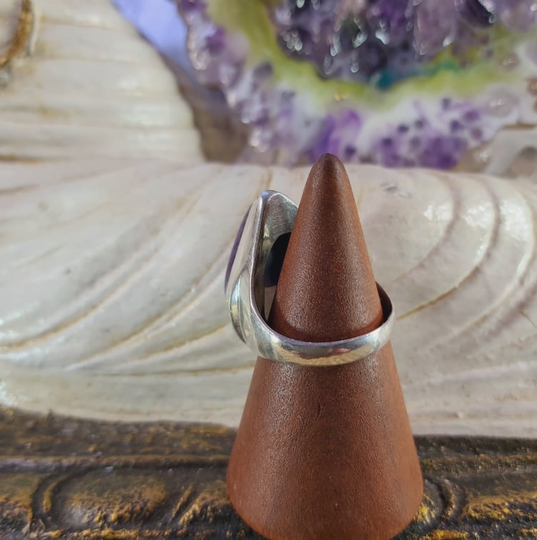 Charoite Spiritual Path Gemstone Ring Size US 8 (E1580)