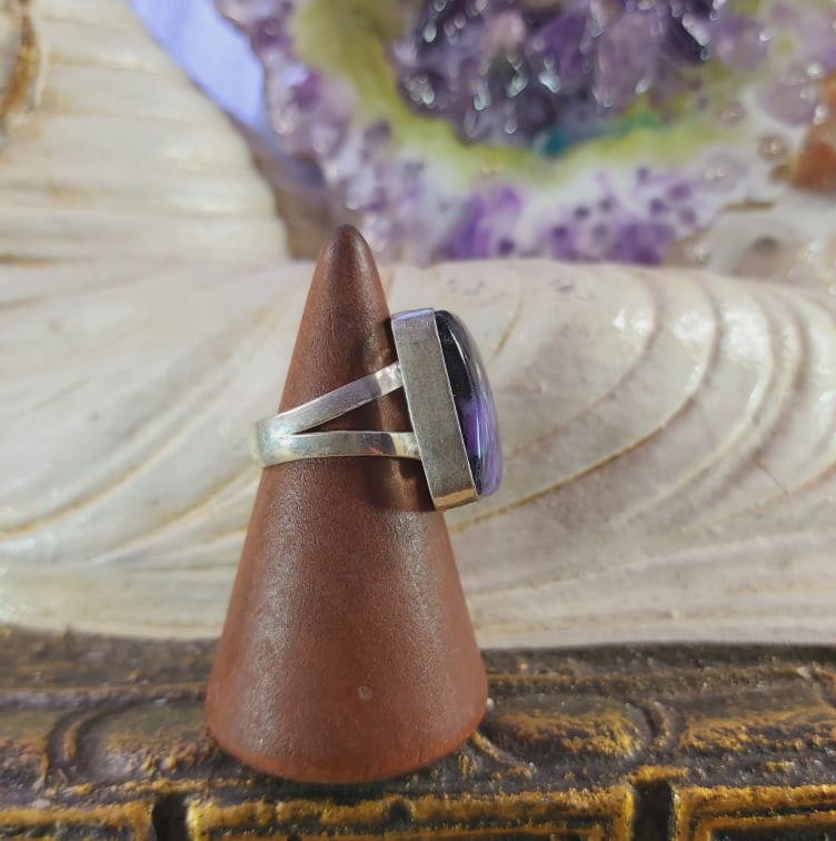 Charoite Spiritual Path Gemstone Ring  Size US 8 (E1582)