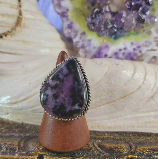 Charoite Spiritual Path Gemstone Ring  Size US 9 (E1584)