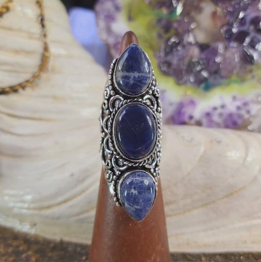 Sodalite Intuition & Self-Trust Gemstone Ring US 6 (E1595)