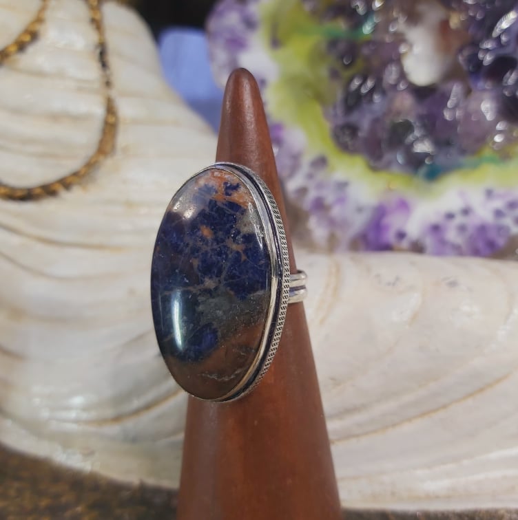 Sodalite Intuition & Self-Trust Gemstone Ring US 6.5 (E1596)