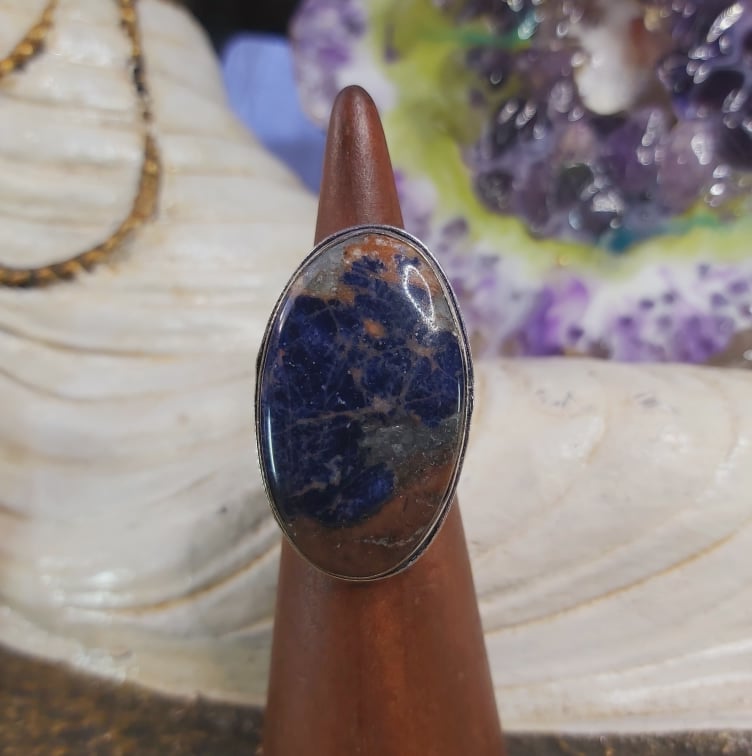 Sodalite Intuition & Self-Trust Gemstone Ring US 6.5 (E1596)