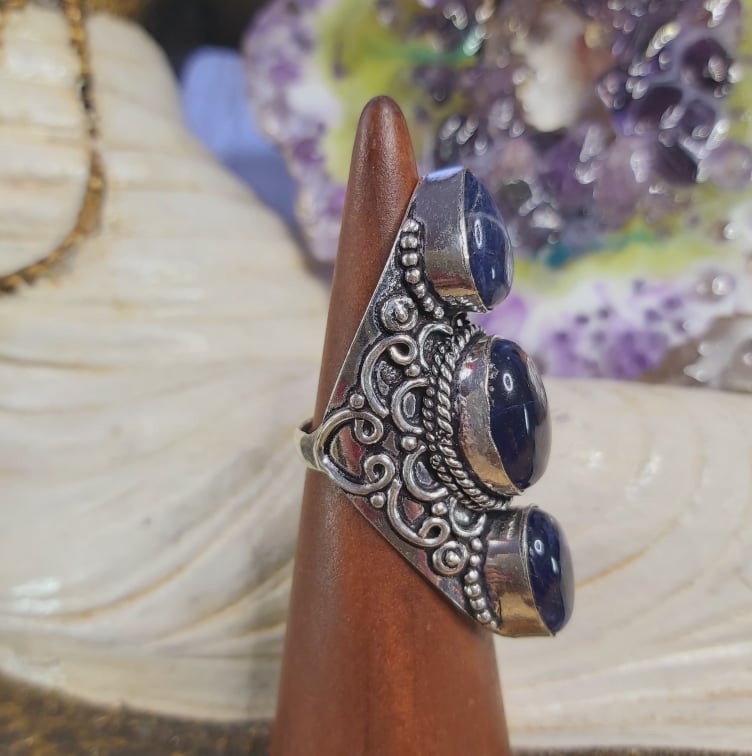 Sodalite Intuition & Self-Trust Gemstone Ring US 7.5 (E1597)
