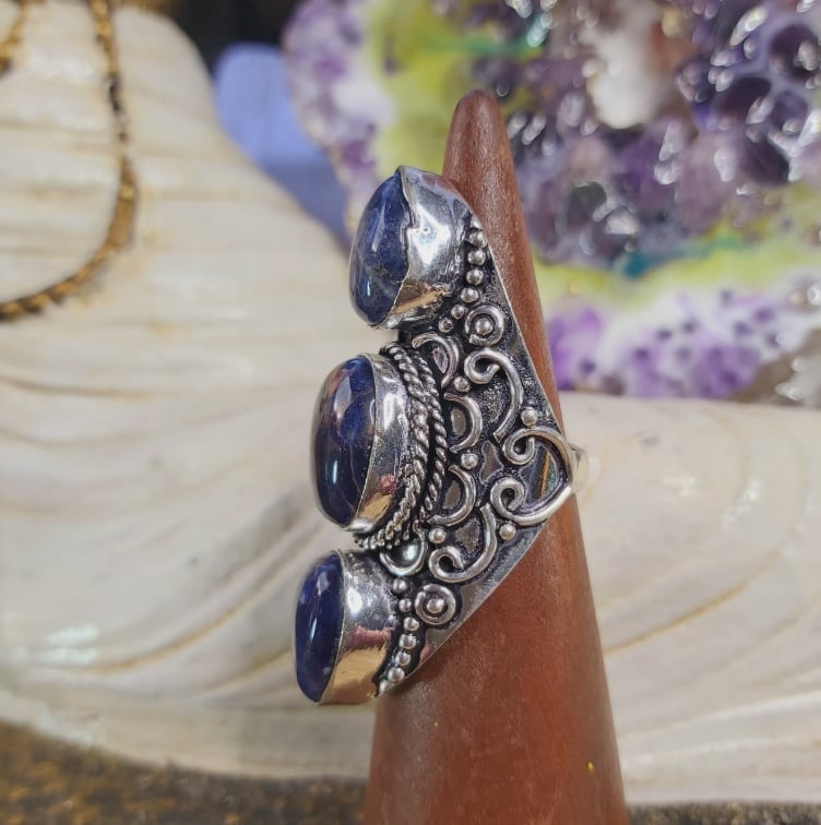 Sodalite Intuition & Self-Trust Gemstone Ring US 7.5 (E1597)