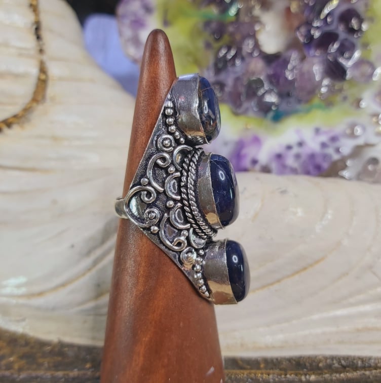 Sodalite Intuition & Self-Trust Gemstone Ring US 7.5 (E1599)