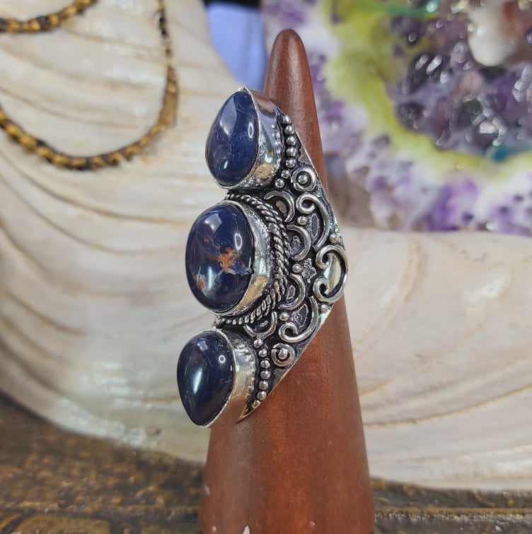 Sodalite Intuition & Self-Trust Gemstone Ring US 7.5 (E1599)