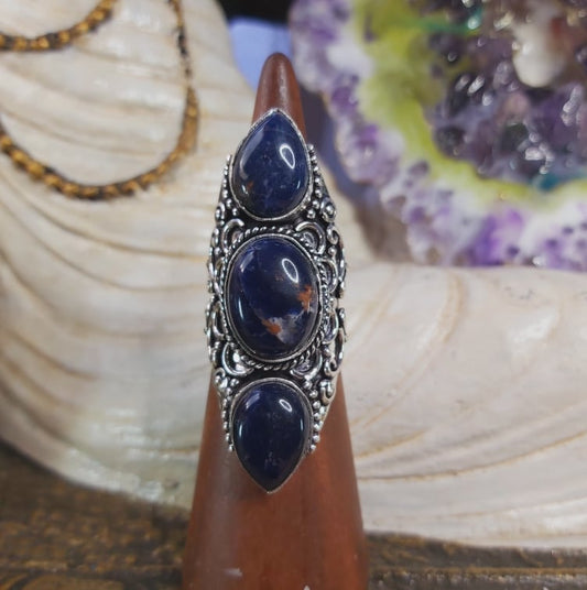 Sodalite Intuition & Self-Trust Gemstone Ring US 7.5 (E1599)