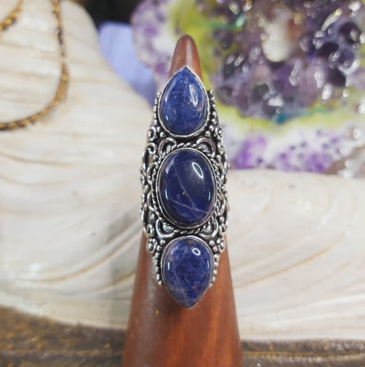 Sodalite Intuition & Self-Trust Gemstone Ring US 8 (E1600)
