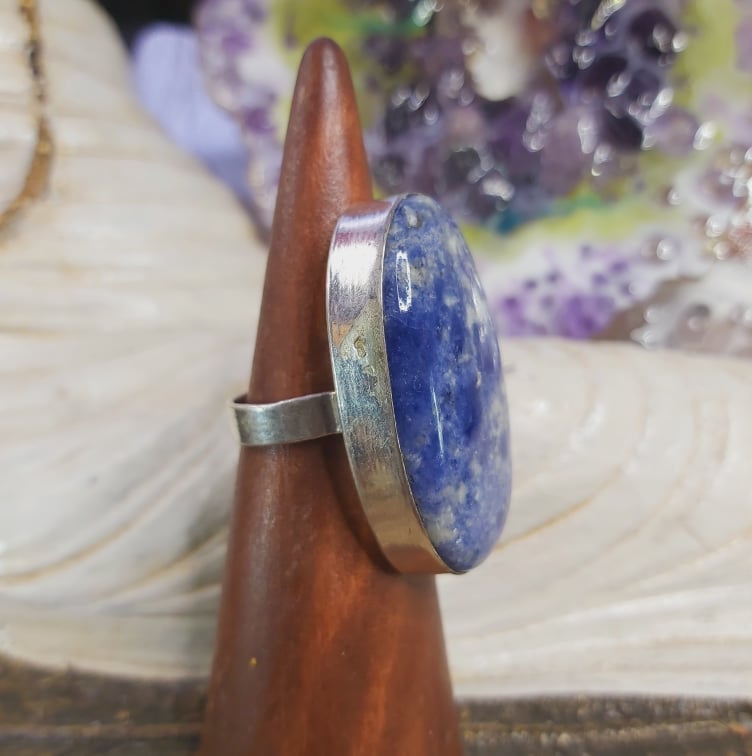 Sodalite Intuition & Self-Trust Gemstone Ring US 8 (E1602)