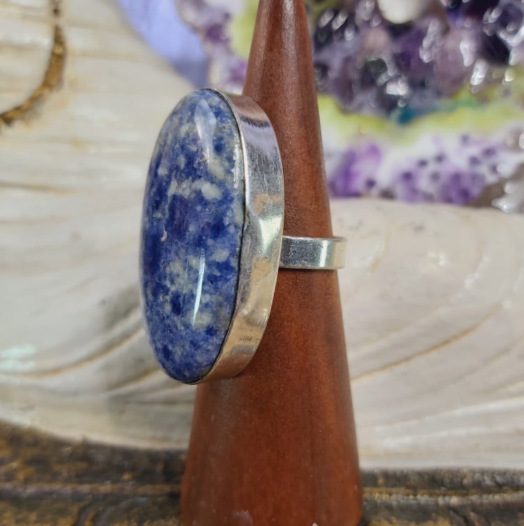 Sodalite Intuition & Self-Trust Gemstone Ring US 8 (E1602)