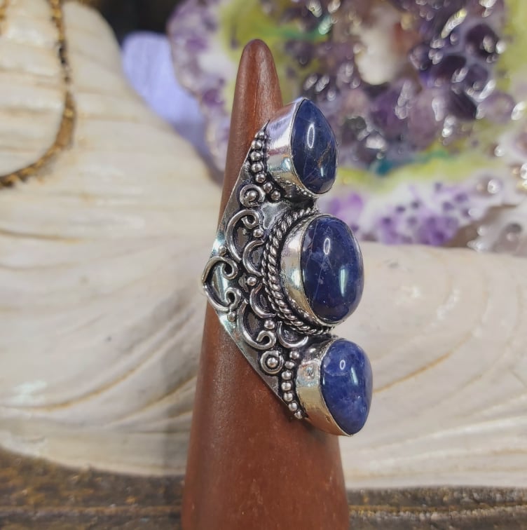 Sodalite Intuition & Self-Trust Gemstone Ring US 8 (E1603)