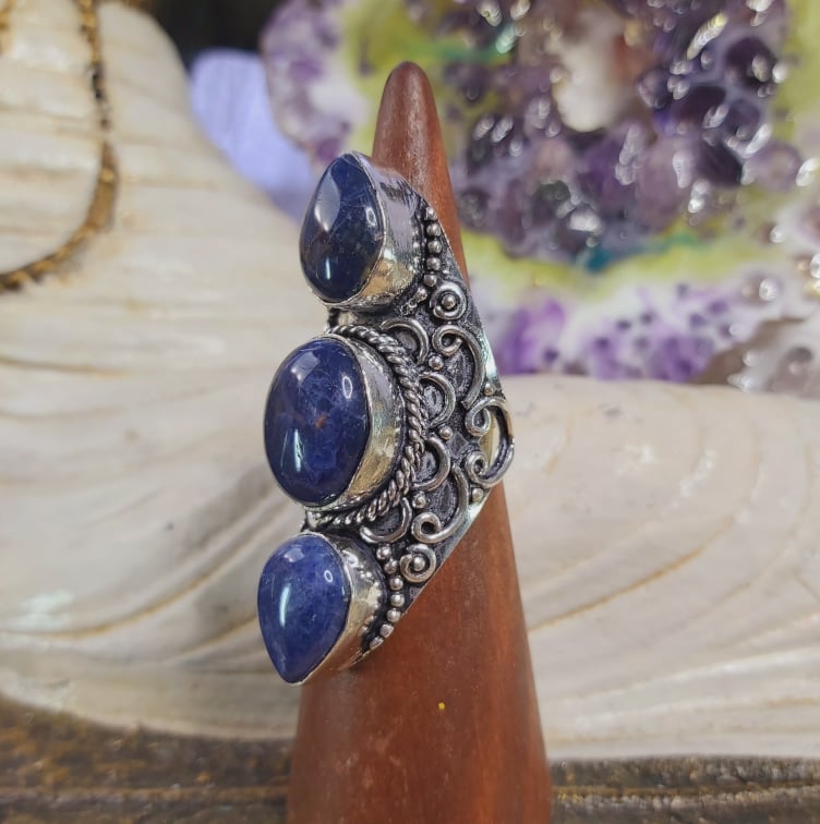 Sodalite Intuition & Self-Trust Gemstone Ring US 8 (E1603)