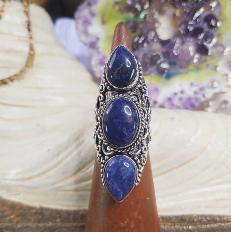 Sodalite Intuition & Self-Trust Gemstone Ring US 8 (E1603)