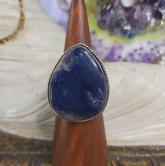 Sodalite Intuition & Self-Trust Gemstone Ring US 9 (E1605)