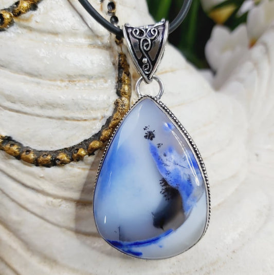 Dendritic Opal Hope to Life Gemstone Pendant (E1628)