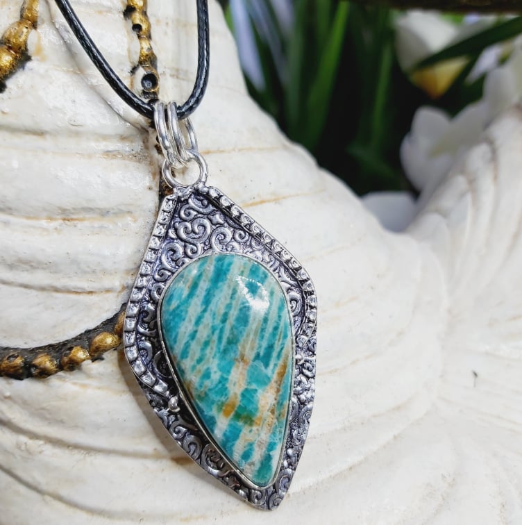 Amazonite Truth Gemstone Pendant (E1639)