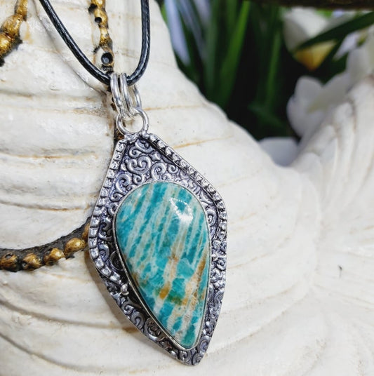 Amazonite Truth Gemstone Pendant (E1639)
