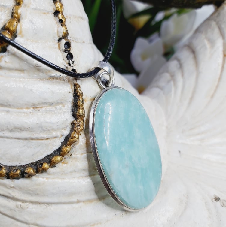 Amazonite Truth Gemstone Pendant (E1640)