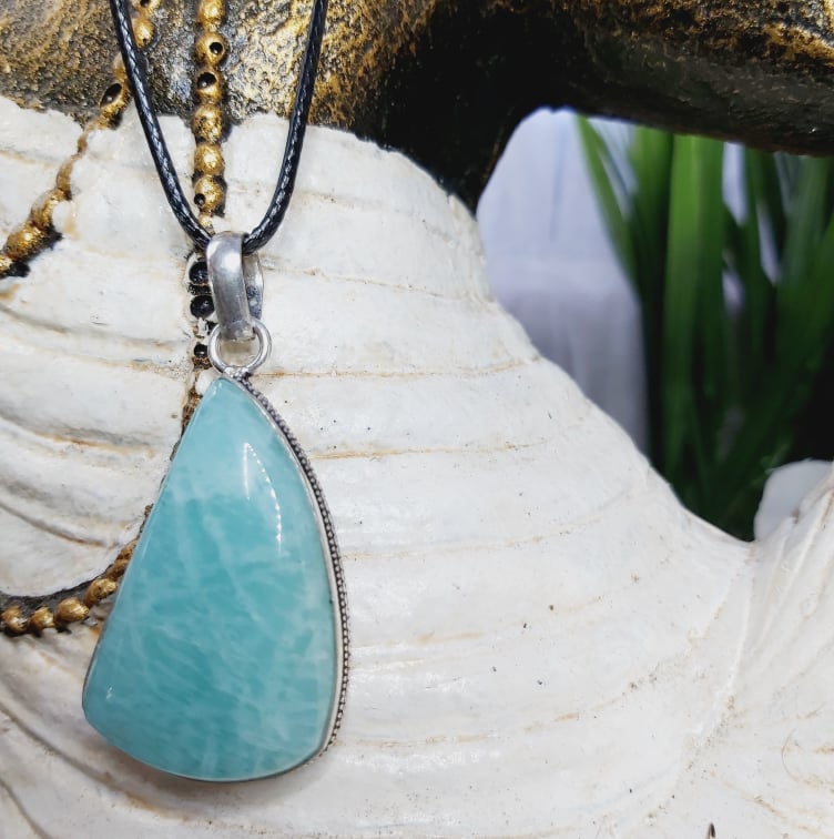 Amazonite Truth Gemstone Pendant (E1641)