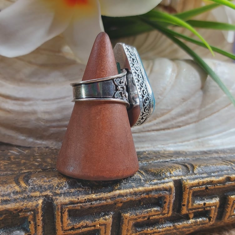 Agate Physical Wellbeing Gemstone Ring US 8.5 (E1698)