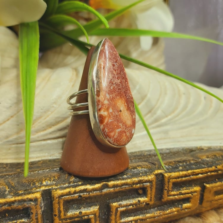 Agate Physical Wellbeing Gemstone Ring US 10 (E1700)