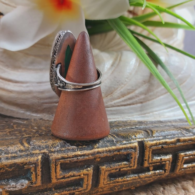 Amazonite Speaking Ones Truth Ring US 9 (E1701)