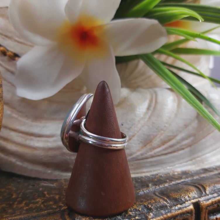 Larimar Emotional Healing Gemstone Ring US 8 (E1706)