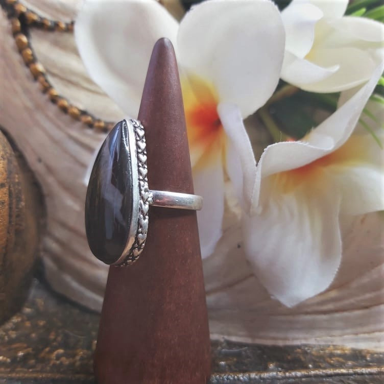 Serpentine Gemstone Ring US 9.5 (E1759)