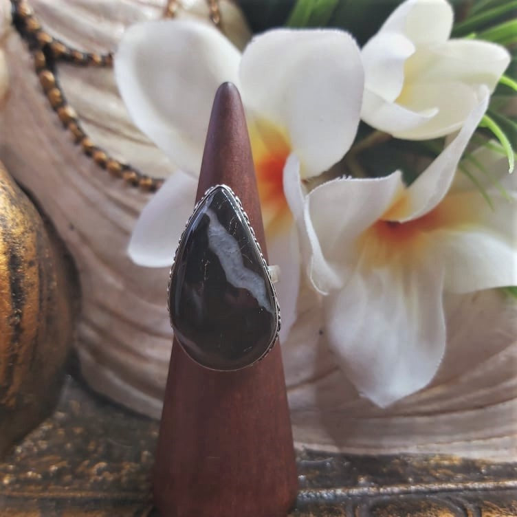 Serpentine Gemstone Ring US 9.5 (E1759)