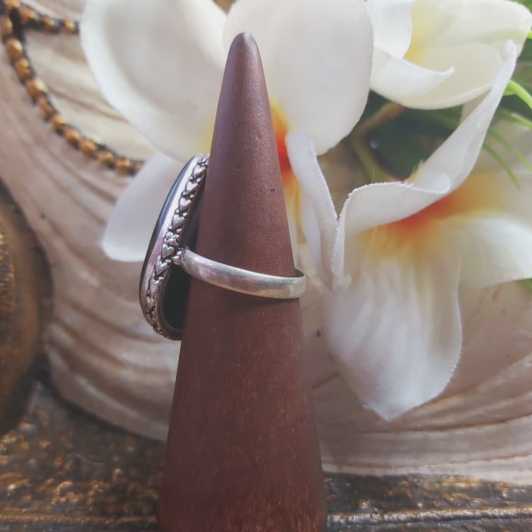 Serpentine Gemstone Ring US 9.5 (E1759)