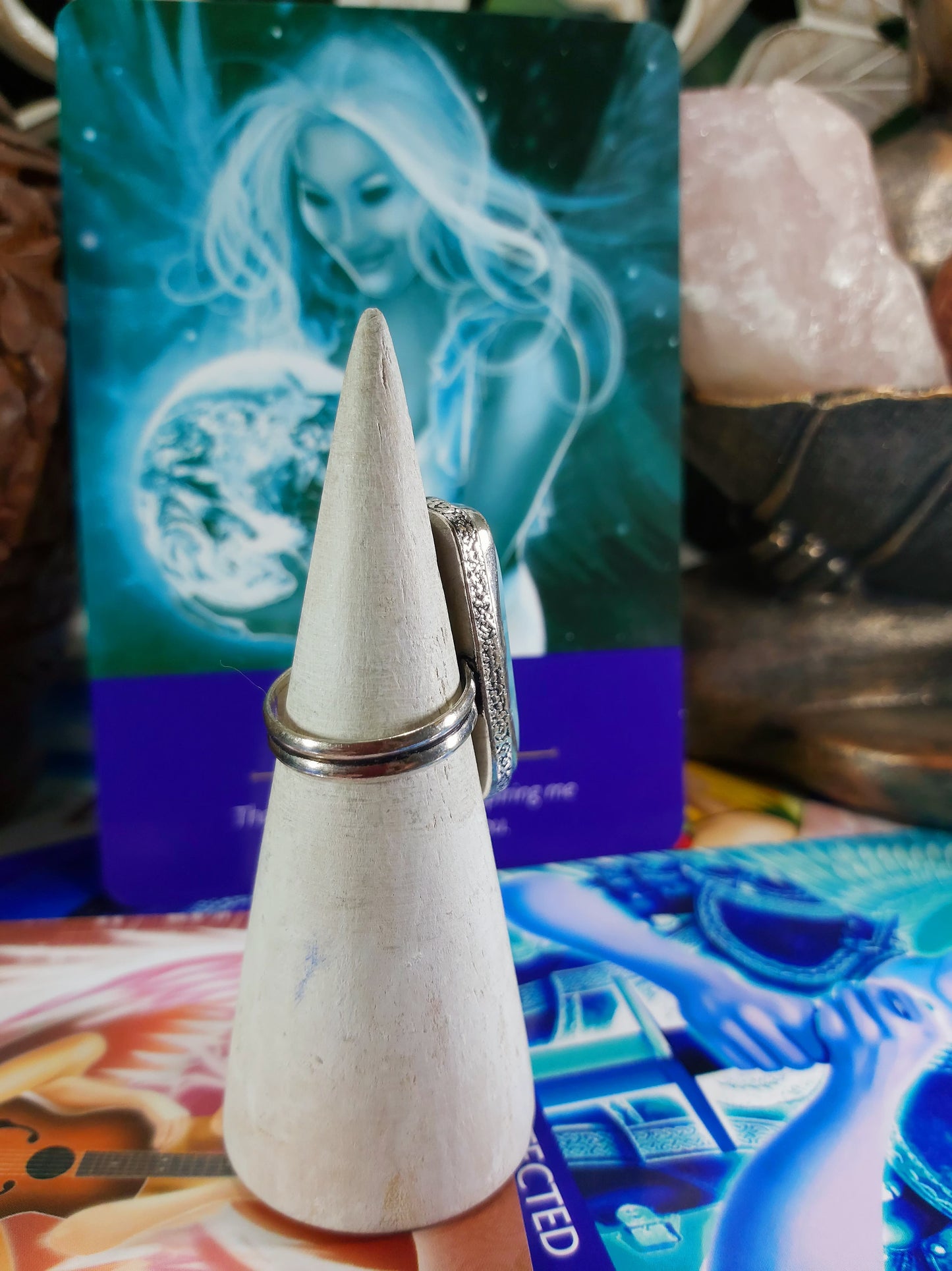 Larimar Emotional Healing Ring Size US 7.5 (E179)