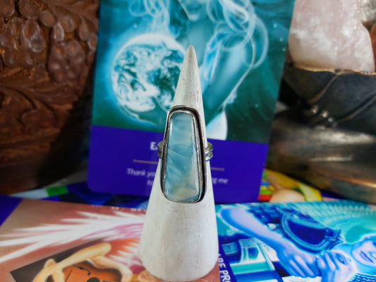 Larimar Emotional Healing Ring Size US 7.5 (E179)