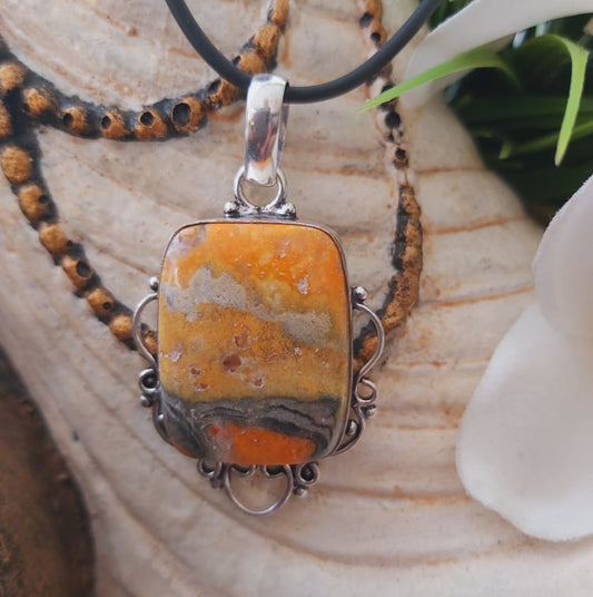 Bumblebee Jasper Gemstone Pendant (E1795)