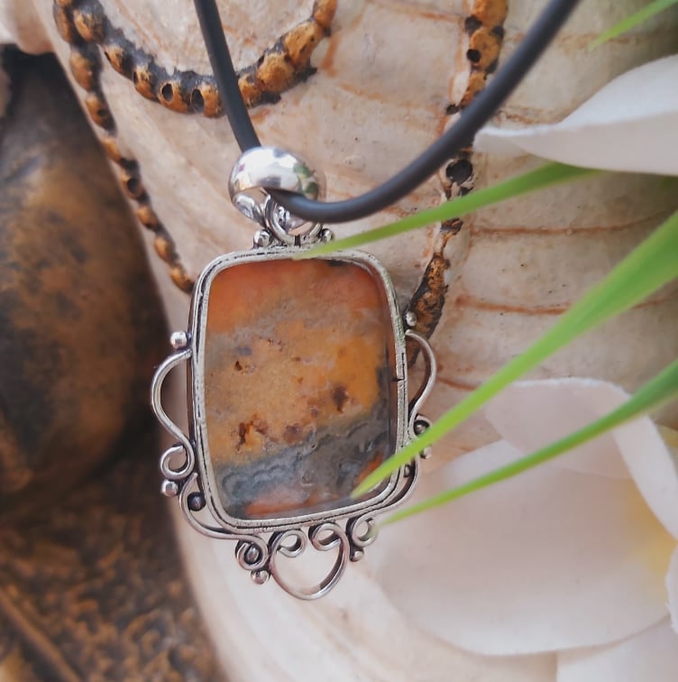 Bumblebee Jasper Gemstone Pendant (E1795)
