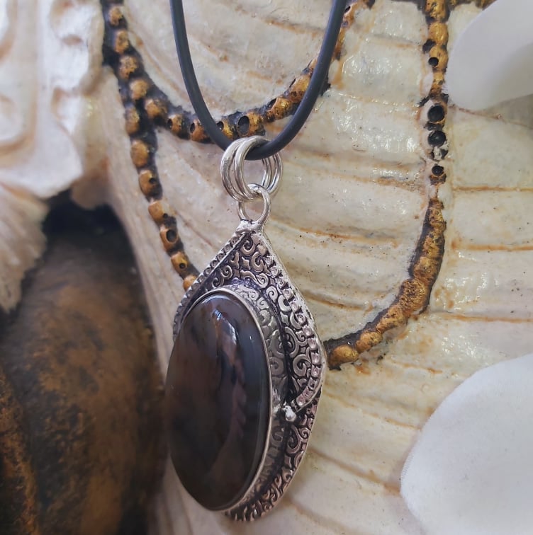 Agate Grounding Gemstone Pendant (E1818)