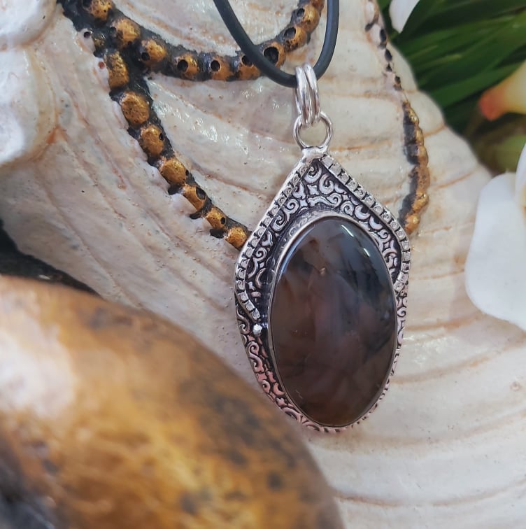 Agate Grounding Gemstone Pendant (E1818)