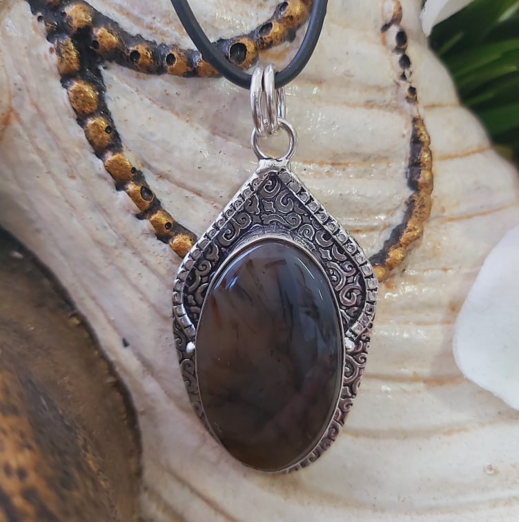Agate Grounding Gemstone Pendant (E1818)