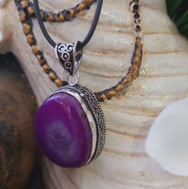 Agate Grounding Gemstone Pendant (E1828)