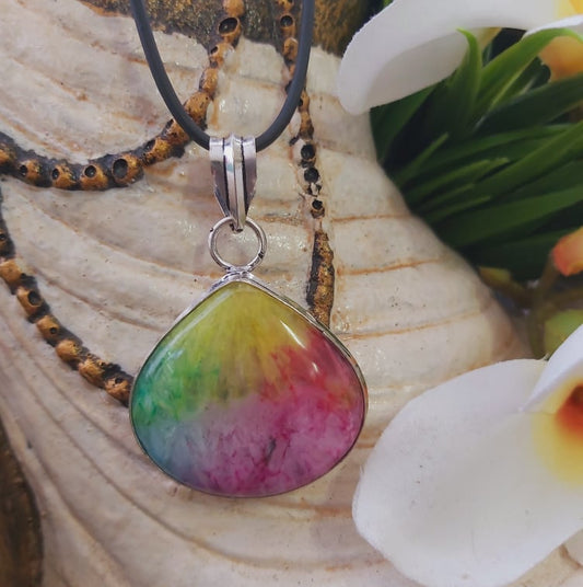 Rainbow Agate Gemstone Pendant (E1833)